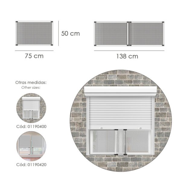 Marco Mosquitero Aluminio Extensible 50x 75/138 cm. - Imagen 2