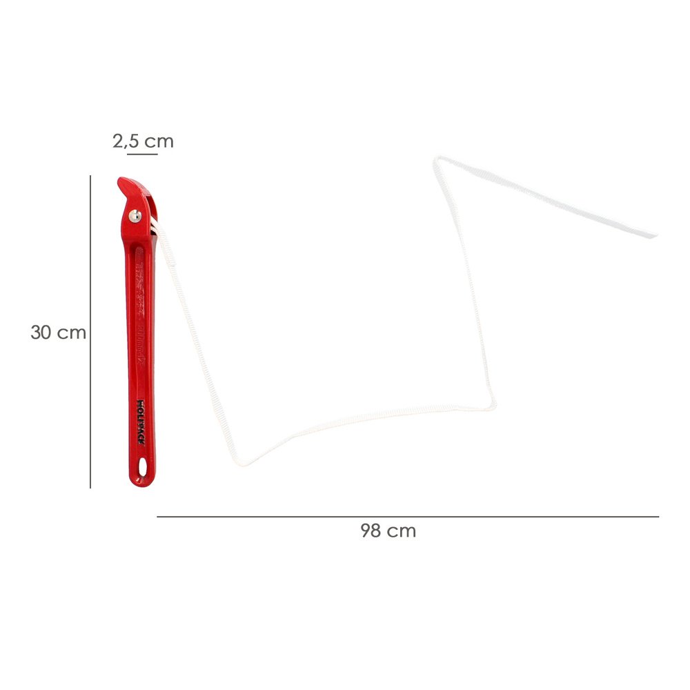 Llave Cinta Nylon Aluminio 30 cm.  Cinta De 98 cm. Llave De Filtro Aceite, Llave Para Tubos, Llave Aflojatodo, Llave De Correa. - Imagen 2