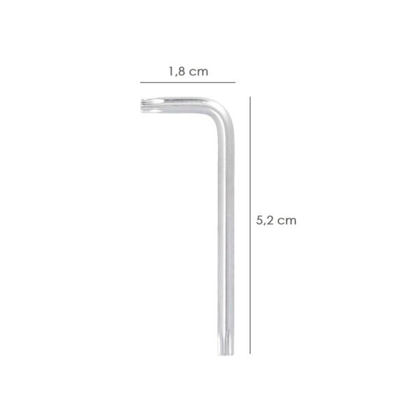 Llave Torx Inviolable Standar Acero Cromo Vanadio Profesional T15 mm. Llave Estrella, Llave Allen Estrella - Imagen 2