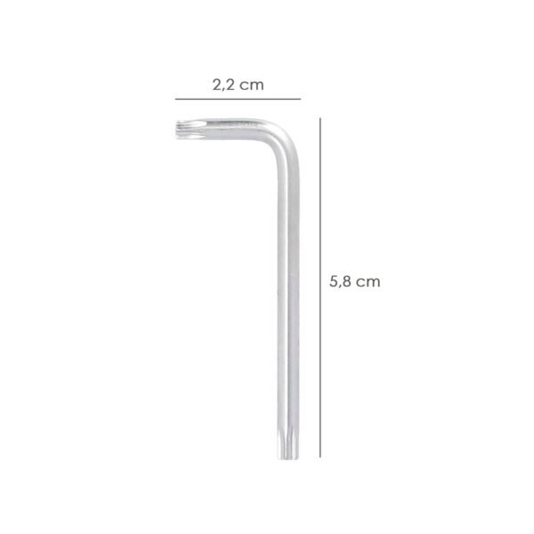 Llave Torx Inviolable Standar Acero Cromo Vanadio Profesional T20 mm. Llave Estrella, Llave Allen Estrella - Imagen 2
