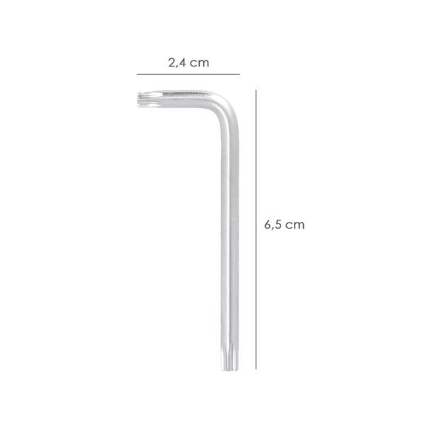 Llave Torx Inviolable Standar Acero Cromo Vanadio Profesional T25 mm. Llave Estrella, Llave Allen Estrella - Imagen 2