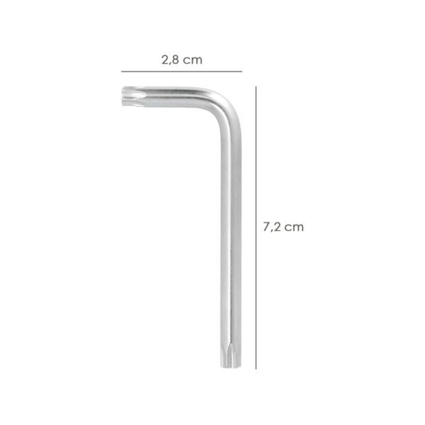 Llave Torx Inviolable Standar Acero Cromo Vanadio Profesional T27 mm. Llave Estrella, Llave Allen Estrella - Imagen 2