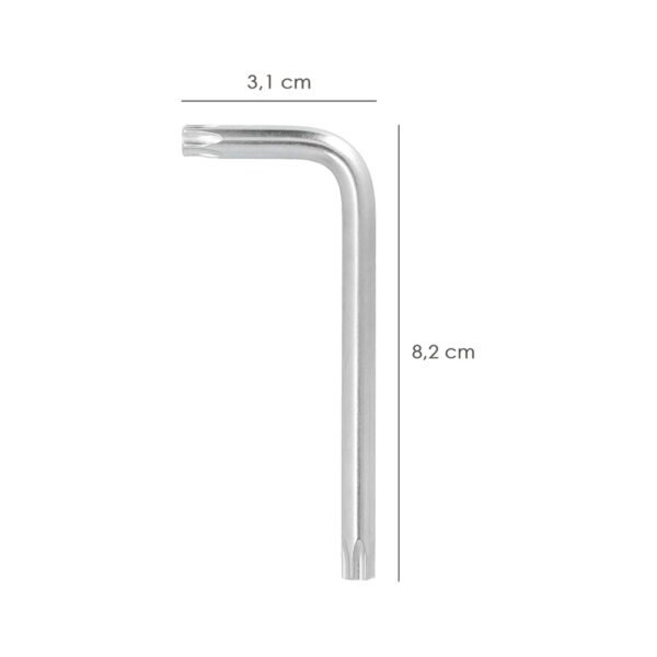 Llave Torx Inviolable Standar Acero Cromo Vanadio Profesional T30 mm. Llave Estrella, Llave Allen Estrella - Imagen 2