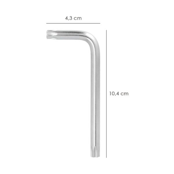 Llave Torx Inviolable Standar Acero Cromo Vanadio Profesional T45 mm. Llave Estrella, Llave Allen Estrella - Imagen 2