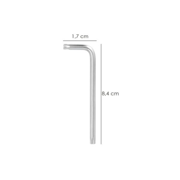 Llave Torx Inviolable Larga Acero Cromo Vanadio Profesional T08 mm. Llave Estrella, Llave Allen Estrella - Imagen 2