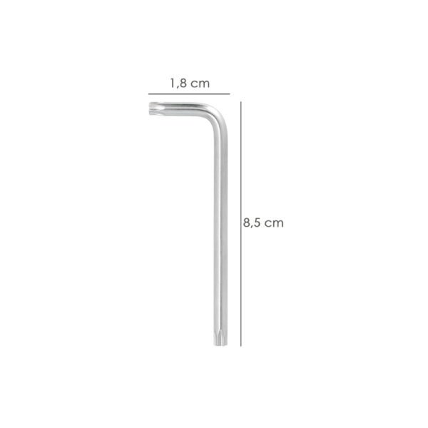 Llave Torx Inviolable Larga Acero Cromo Vanadio Profesional T09 mm. Llave Estrella, Llave Allen Estrella - Imagen 2