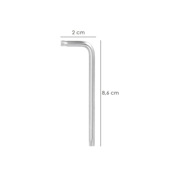 Llave Torx Inviolable Larga Acero Cromo Vanadio Profesional T10 mm. Llave Estrella, Llave Allen Estrella - Imagen 2