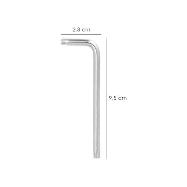 Llave Torx Inviolable Larga Acero Cromo Vanadio Profesional T20 mm. Llave Estrella, Llave Allen Estrella - Imagen 2