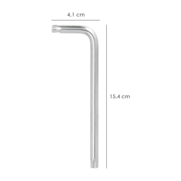 Llave Torx Inviolable Larga Acero Cromo Vanadio Profesional T50 mm. Llave Estrella, Llave Allen Estrella - Imagen 2