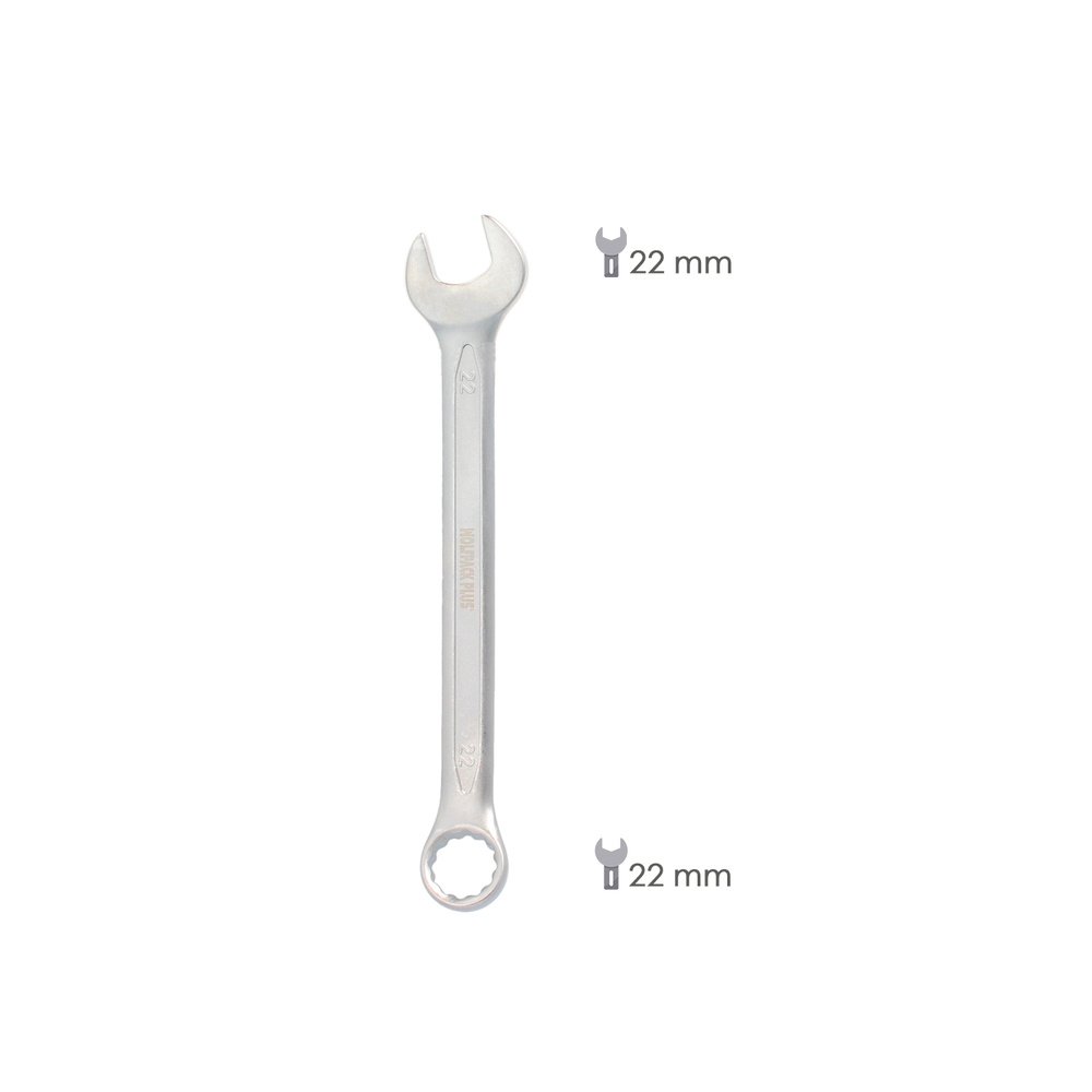 Llave Combinada Plus 22x22 Acero Cromo Vanadio DIN 3113. Llave Doble Boca, Llave Fija, Llave Estrella - Imagen 2