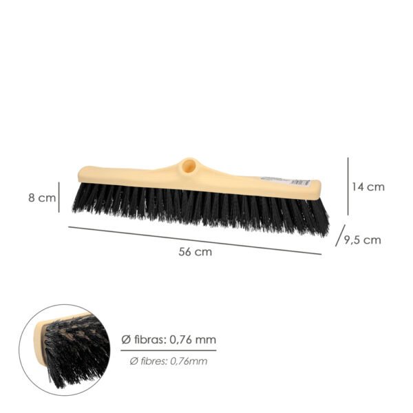 Cepillo Barrendero Industrial Fibra Rigida PVC. Soporte Polipropileno 50 cm. (Sin Mango) - Imagen 2