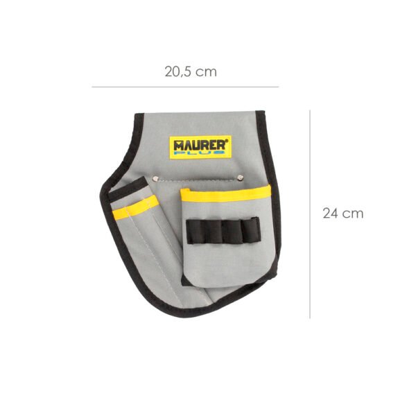 Funda Bolsa Porta Herramientas Para Cinturon Con 3 Bolsillos y 4 Elasticos. Portaherramientas Electricista Multibolsillos - Imagen 3