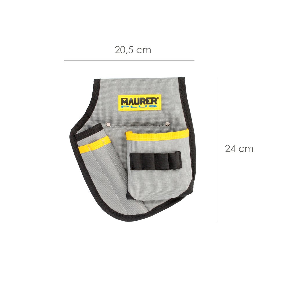 Funda Bolsa Porta Herramientas Para Cinturon Con 3 Bolsillos y 4 Elasticos. Portaherramientas Electricista Multibolsillos - Imagen 3