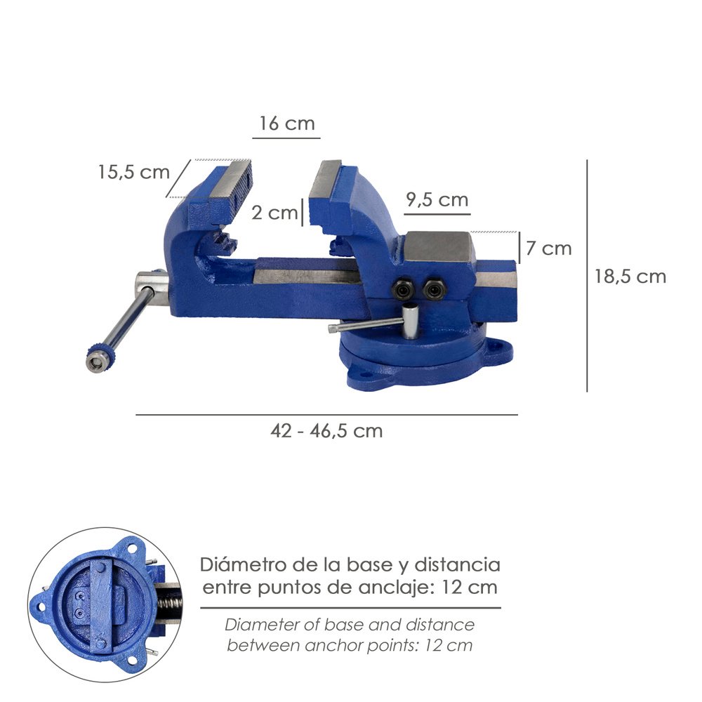 Tornillo Banco Giratorio Heavy Duty 155 mm Banco De Mesa Giratorio, Tornillo Sujeción, Abrazadera De Banco, Tornillo Banco Tubos - Imagen 2