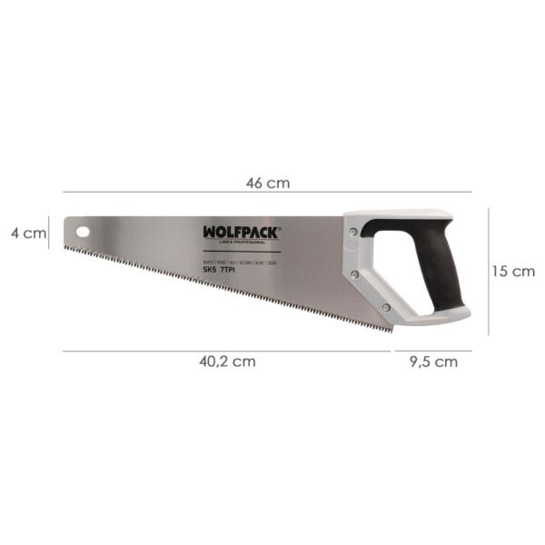 Serrucho Carpintero Bimaterial 400 mm. / 16" Acero SK5 Triple Afilado Sierra Carpintero, Serrucho Carpinteria, Sierra Costilla - Imagen 2