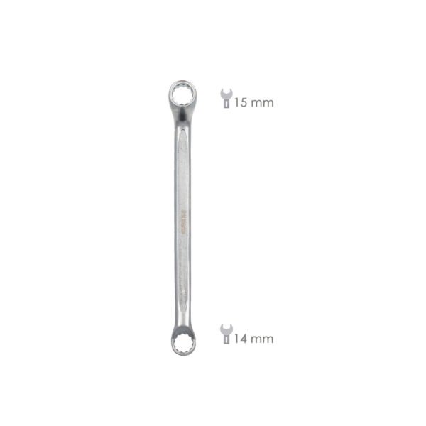 Llave Estrella Acodada Plus Acero Cromo Vanadio 14x15 DIN 838. Llave Doble Boca Acodada, Llave Fija Estrella Acodada - Imagen 2