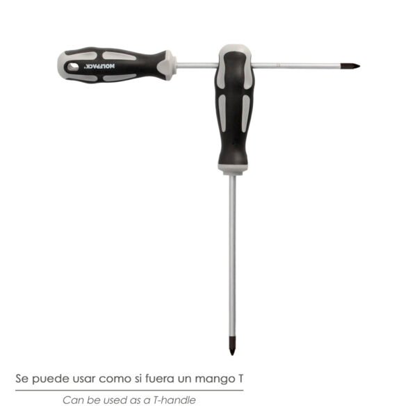 Destornillador Pozidriv Acero S2 Mango TPR Bimaterial. Medida PZ 2 x Ø 6 x 150 mm.  DIN5262. - Imagen 5