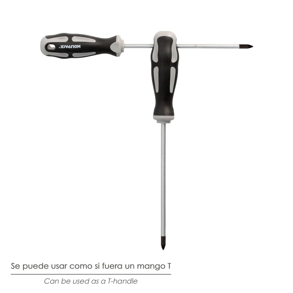 Destornillador Pozidriv Acero S2 Mango TPR Bimaterial. Medida PZ 2 x Ø 6 x 150 mm.  DIN5262. - Imagen 5