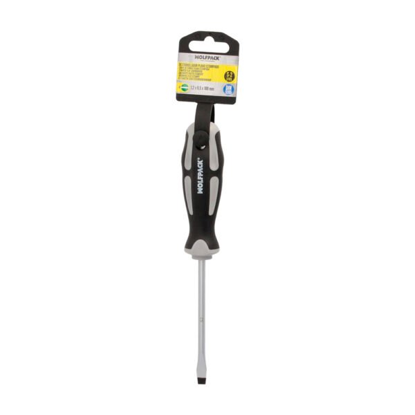 Destornillador Plano Estampado Acero S2 Mango TPR Bimaterial. Medida 1,2 x Ø 6,5 x 100 mm.  DIN5265 - Imagen 6