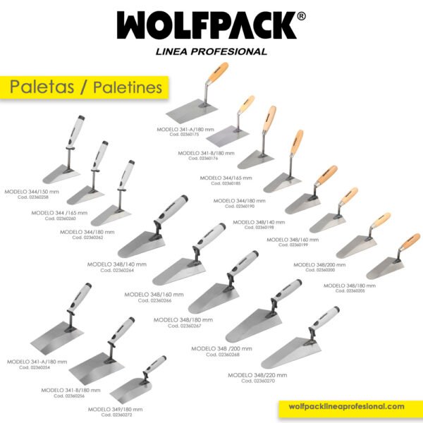 Paleta Wolfpack Plus Mango de Goma 348  160mm. - Imagen 7
