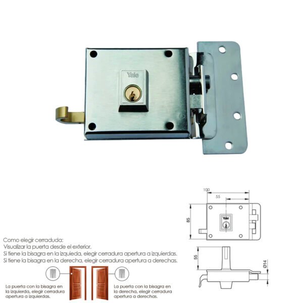 Cerradura Yale    6-10-hn/ Derecha - Imagen 2