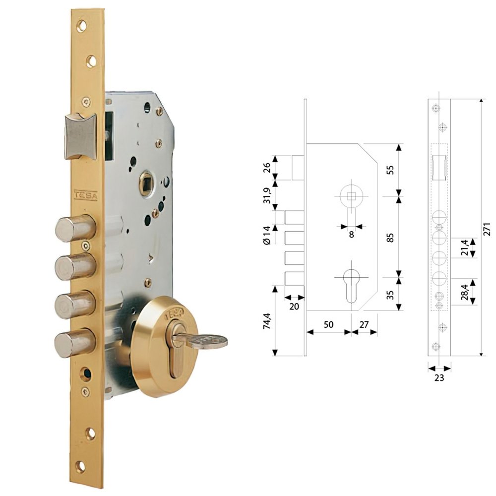 Cerradura Tesa Seguridad R100B566 Esmaltada - Imagen 2