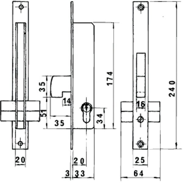 Cerradura Lince 5592         Hn/20 mm. - Imagen 2