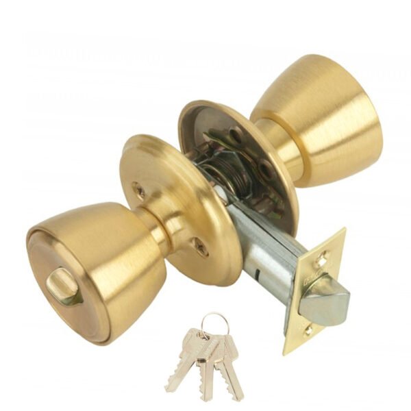 Pomo MCM 501B Con Llave y Condena Latonado Entrada 70 mm.