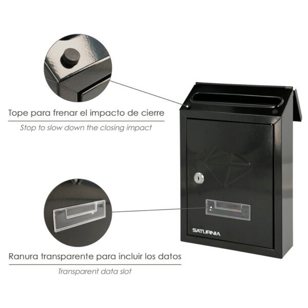Buzon Exterior Residence 205 x 300 x 70 mm. Negro - Imagen 3