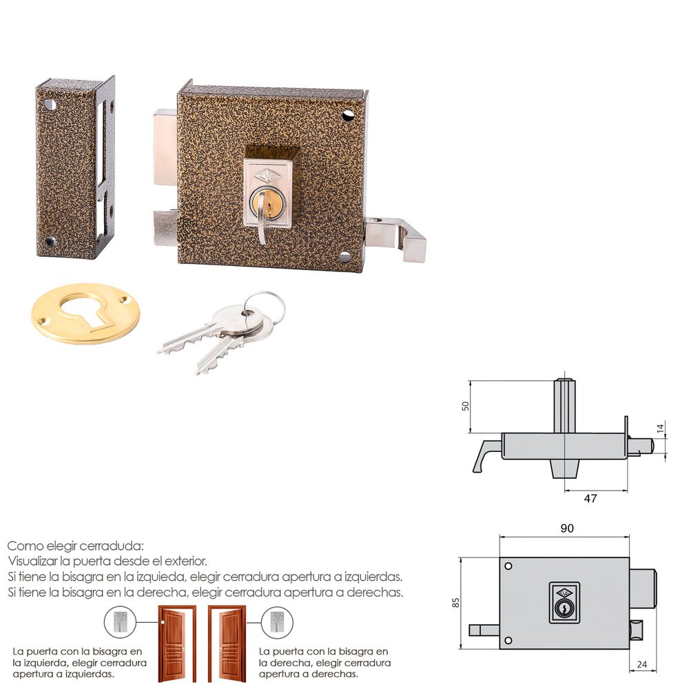 Cerradura Cvl 125a/  8/he Izquierda - Imagen 2