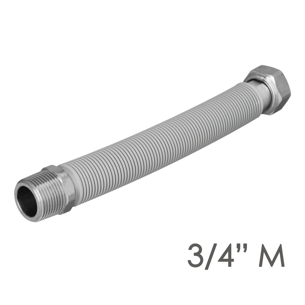 Tuberia Extensible Agua Acero Inoxidable Corrugado. Longitud de 22,5 a 30 cm. Tomas 3/4" - Imagen 3