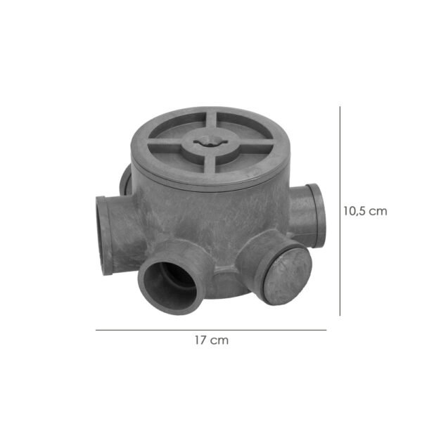 Bote Sifónico PVC Tuberias Ø 110 mm. Salidas Ø 50 y 40 mm. Altura 105 mm. - Imagen 2