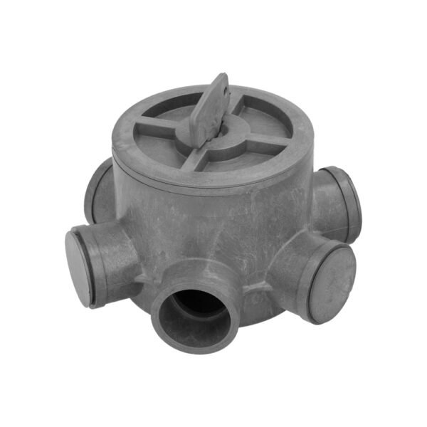 Bote Sifónico PVC Tuberias Ø 110 mm. Salidas Ø 50 y 40 mm. Altura 105 mm. - Imagen 3