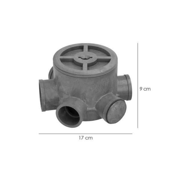 Bote Sifónico PVC Tuberias Ø 110 mm. Salidas Ø 50 y 40 mm. Altura 90 mm. - Imagen 2