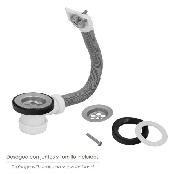 Valvula Fregadero  Ø70 mm. 1 1/2" Con Rebosadero - Imagen 3