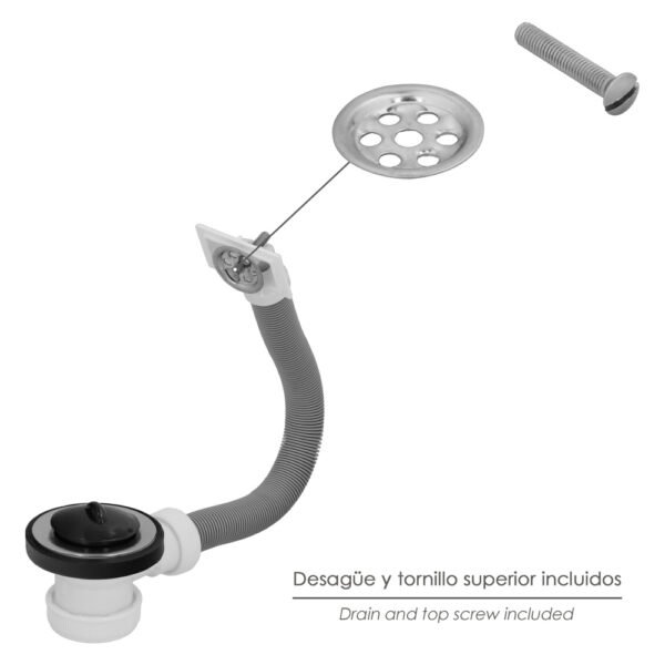 Valvula Fregadero  Ø70 mm. 1 1/2" Con Rebosadero - Imagen 5
