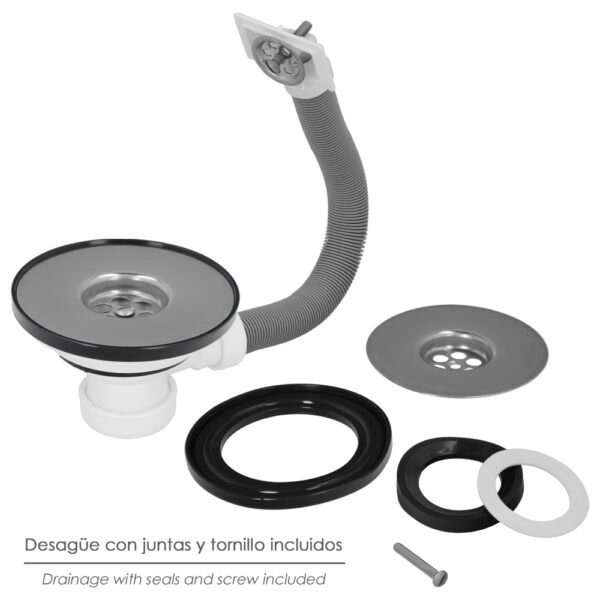 Valvula Fregadero  Ø 115 Mm. 1 1/2"  Altura 40 mm. Con Rebosadero - Imagen 3