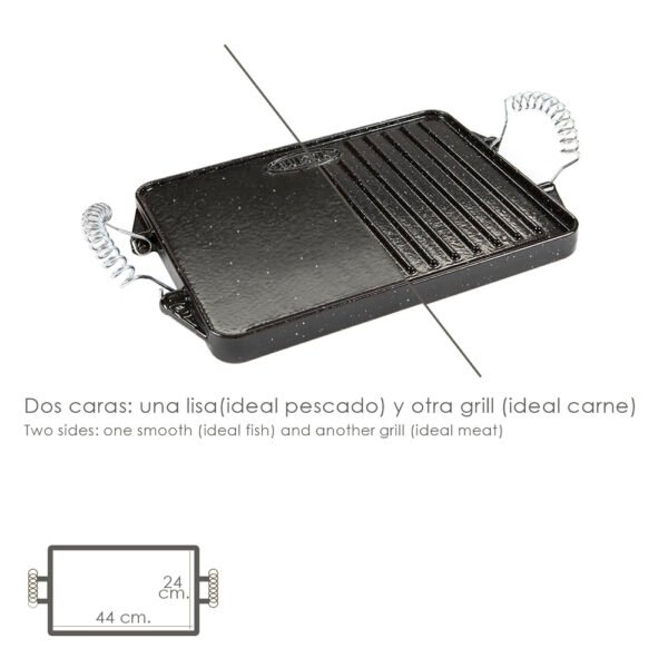 Plancha Hierro Fundido Esmaltada Rectangular 24 x 44 cm. - Imagen 3