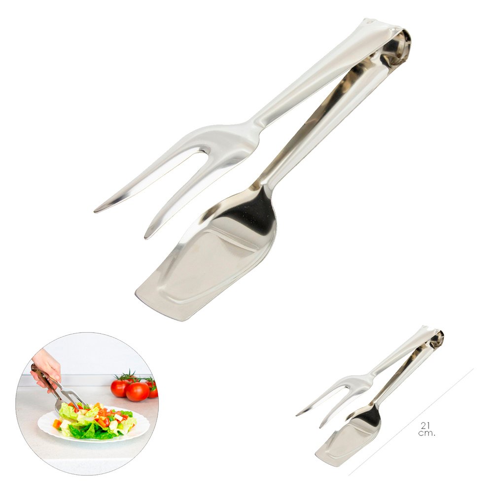 Pinzas Para Servir Acero Inoxidable  21 cm. Ideal para la cocina, servir ensaladas, servir carnes, pescados, etc. - Imagen 2
