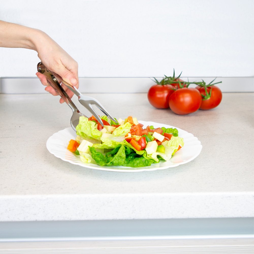 Pinzas Para Servir Acero Inoxidable  21 cm. Ideal para la cocina, servir ensaladas, servir carnes, pescados, etc. - Imagen 3