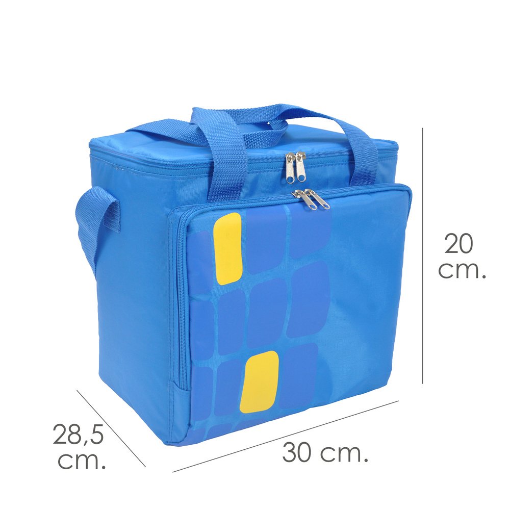 Bolsa Termica Porta Alimentos Nevera 15 Litros Forro Interior PEVA, Con Espuma Aislante, Color Azul - Imagen 2