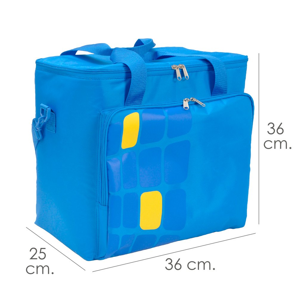 Bolsa / Mochila Termica Porta Alimentos Nevera 15 Litros Forro Interior PEVA, Con Espuma Aislante, Color Azul - Imagen 3