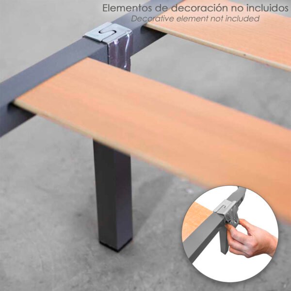 Juego Patas Somier Cuadradas (4 Unidades) Tubo 30x30 mm. Para Somier de 40x30 mm. Altura 25 cm. - Imagen 8