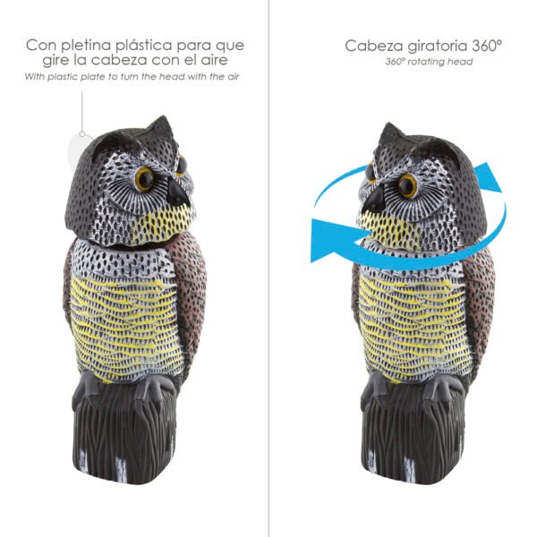 Buho Ahuyentador de Pajaros / Aves Con Cabeza Giratoria 40 cm. - Imagen 2