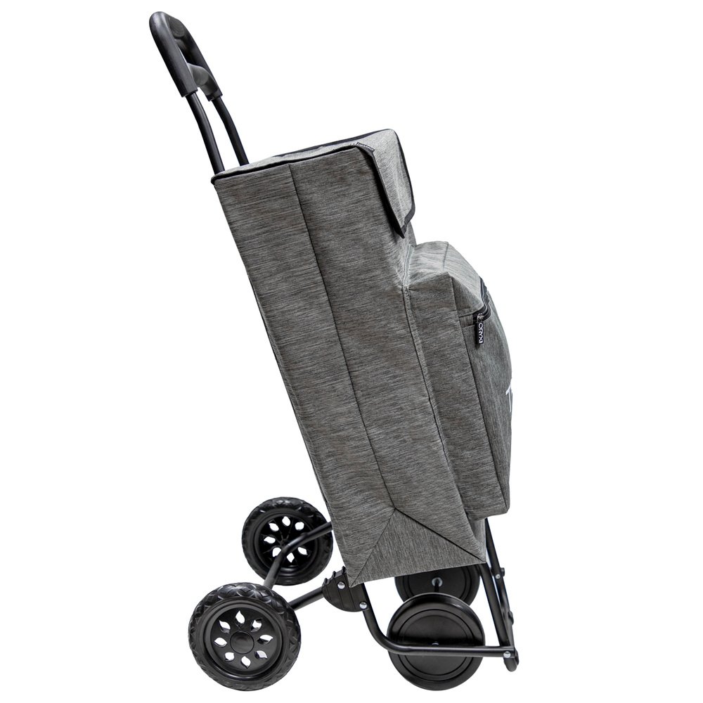 Carro De La Compra 4 Ruedas Jaspeado Gris 45 Litros Carrito De La Compra Poliester Con Bolsa Térmica Refrigeración - Imagen 5