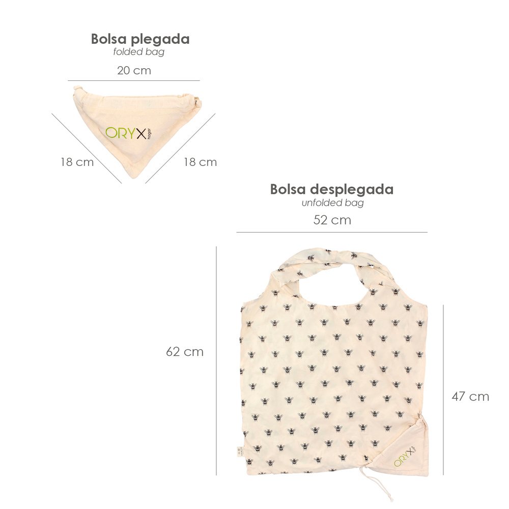 Bolsa Compra Algodon Organico 100% Plegable 52x47 cm. - Imagen 4