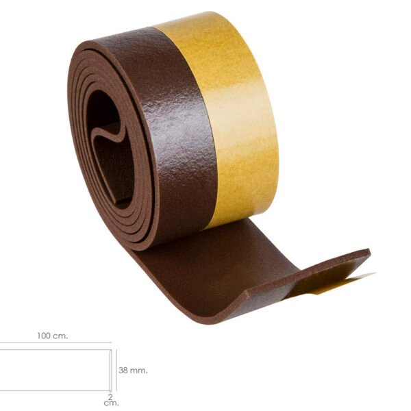 Burlete Umbral Autoadhesivo PVC Flexible Marron - Imagen 2