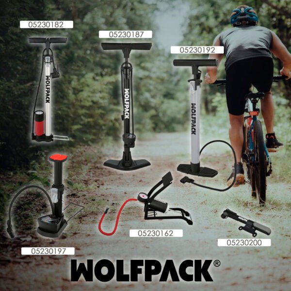 Bomba Aire 5,5 Bares Cuerpo Acero, Valvulas SCHRADER y PRESTA con Adaptadores. Bomba Bicicletas, Bomba coches - Imagen 6