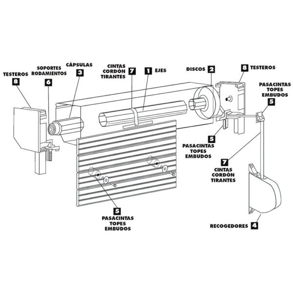 Recogedor Persiana Mini Blanco Cinta 18 mm. Empotrar Sin Pivotes - Imagen 4
