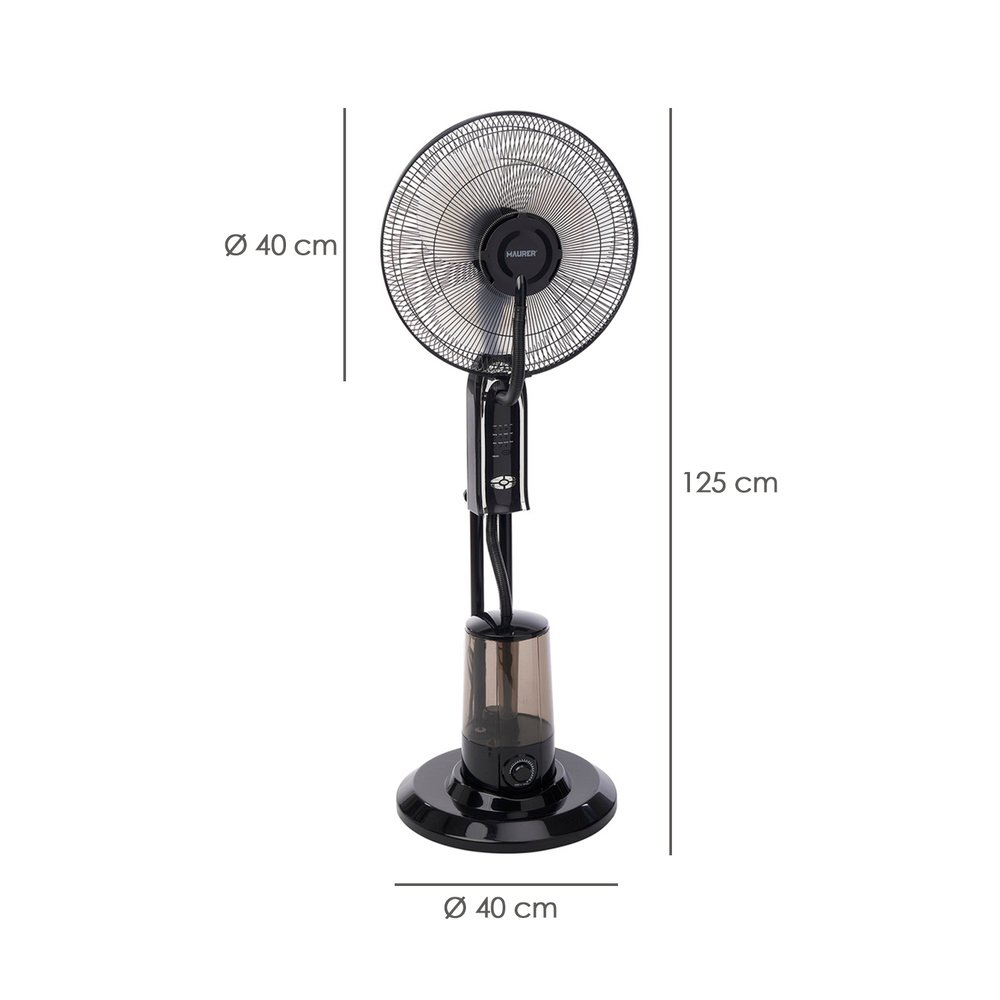 Ventilador Nebulizador, 3 Aspas de Gran Tamaño Ø 40 cm. Motor Cobre 75 Watt. Temporizador, Mando a Distancia Ventilador Con Agua - Imagen 2